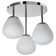 IKEA - DEJSA loftlampe med 3 lamper, forkromet/opalhvid glas
