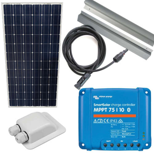 130W-12V Victron monokrystallinsk solcelle pakkeløsning