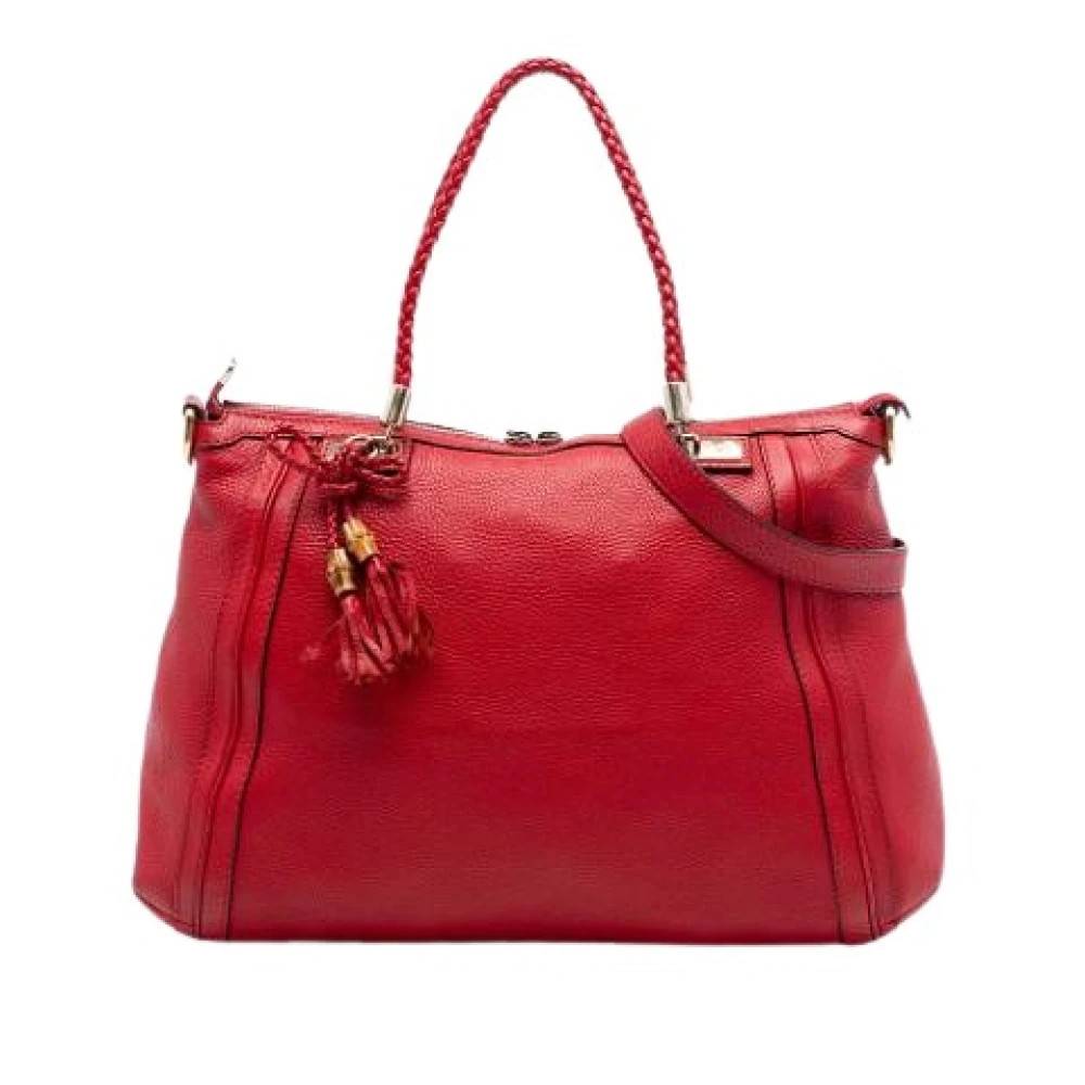 Gucci Vintage Pre-owned Bella Tote Bag - Vintage - Dame - Rød - ONE SIZE - Læder