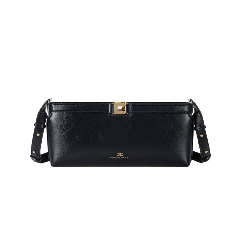 Elisabetta Franchi Naplak-effekt Crossbody Taske - Tasker - Dame - Sort - ONE SIZE - Uld
