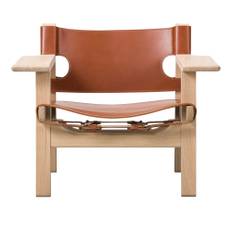 Fredericia Furniture - The Spanish Chair, Såpad ek, Cognac läder - Lænestole - Børge Mogensen - Brun - Læder/Træ