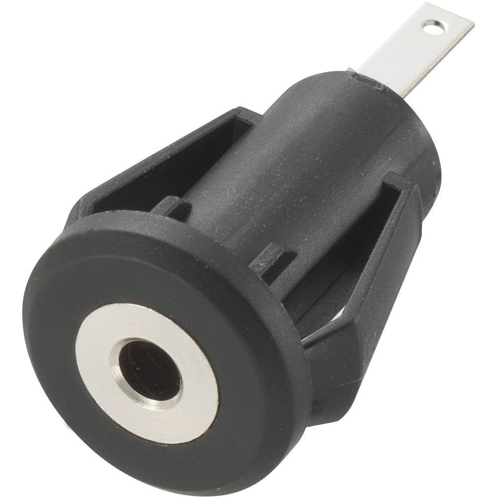 TRU COMPONENTS 716868 Jack-stik 2,5 mm Tilslutning, indbygning lodret Poltal: 2 Mono Sort 1 stk