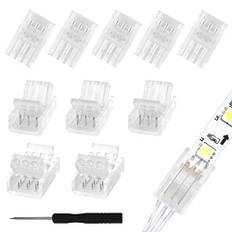 Aroidful 10st 3-stifts LED Strip-kontakt för 10 mm vattentät och icke-vattentät WS2811 WS2812B LED Strip Light