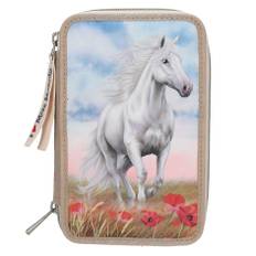 Miss Melody - Trippel Penalhus - Poppy Sand - Beige - Klar til levering - Hvid/Beige
