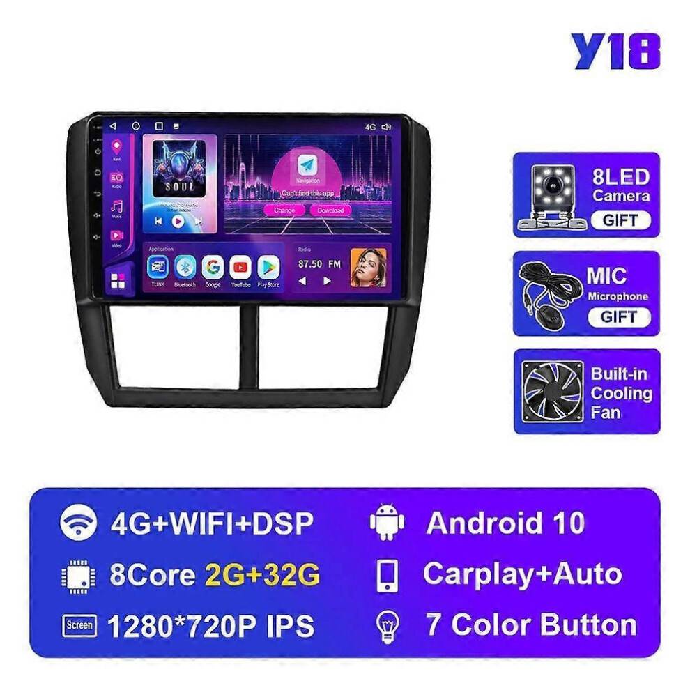 (Y18 2G 32G) 2din Radio Android Car Radio Navi for Subaru Forester 3 SH Impreza 2007-2013 Auto Carplay Autoradio Navi Audio for Cars