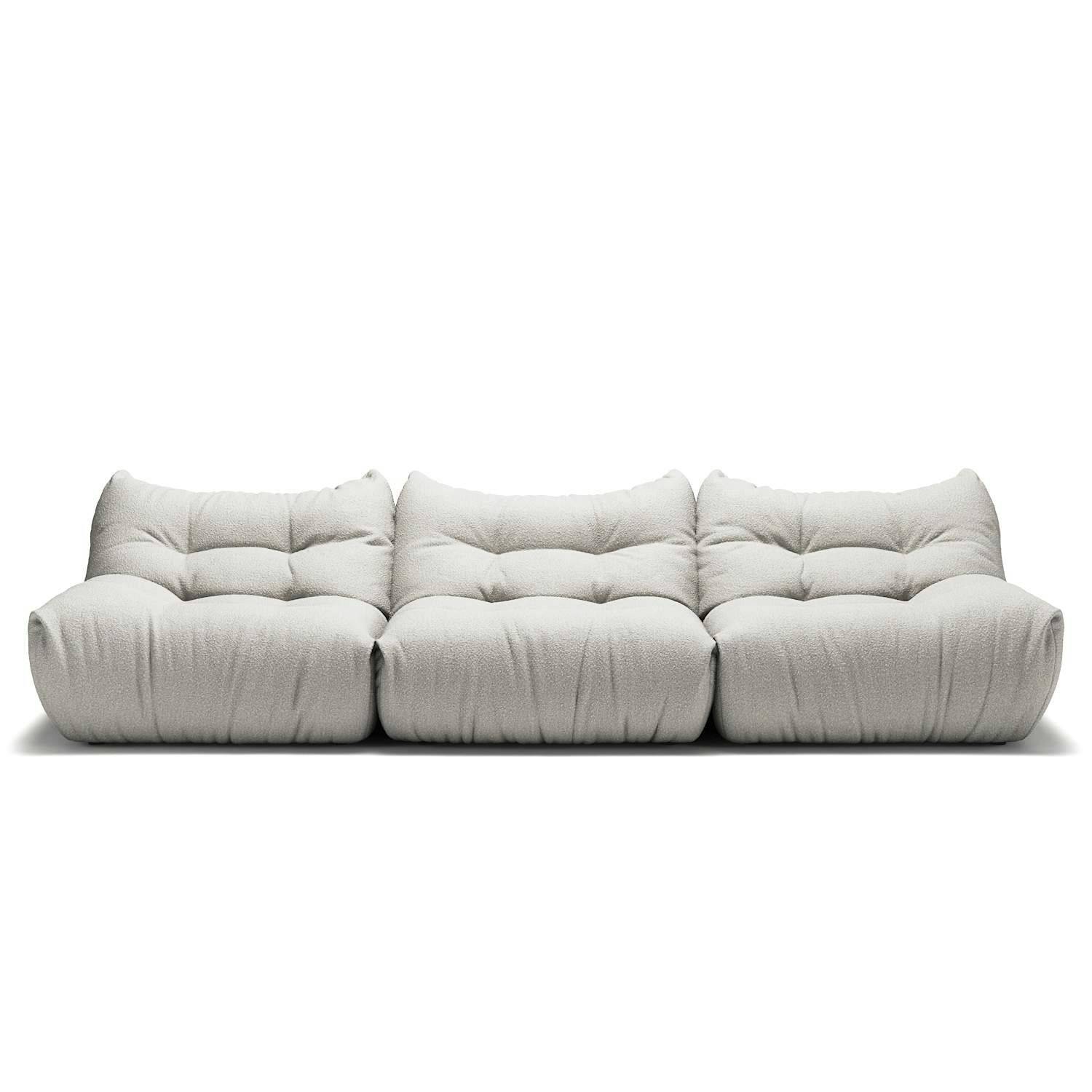 Decotique Mono 3-personers Sofa - 3 personers sofaer Bouclé Steam White - 11103110+11103111+11103112.