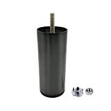 Diforma (Förpackning med 8 st) Mörk kromfärg, 12 cm höjd, möbelben, runda, 50 mm, 120 mm metallben med M8-bult, sänghöjare, skåpfötter, soffben, muttrar ingår (8, 12 cm höjd)