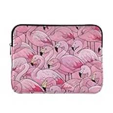 Tecknad söt flamingos rosa laptop fodral 15-16 tum bärbar laptop ärmväska för arbete resor