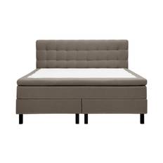 Bedly Hilton Komplett Sängpaket 160x200 cm Kontinentalsäng med rutad sänggavel i teddy - Brun / Teddy sängpaket