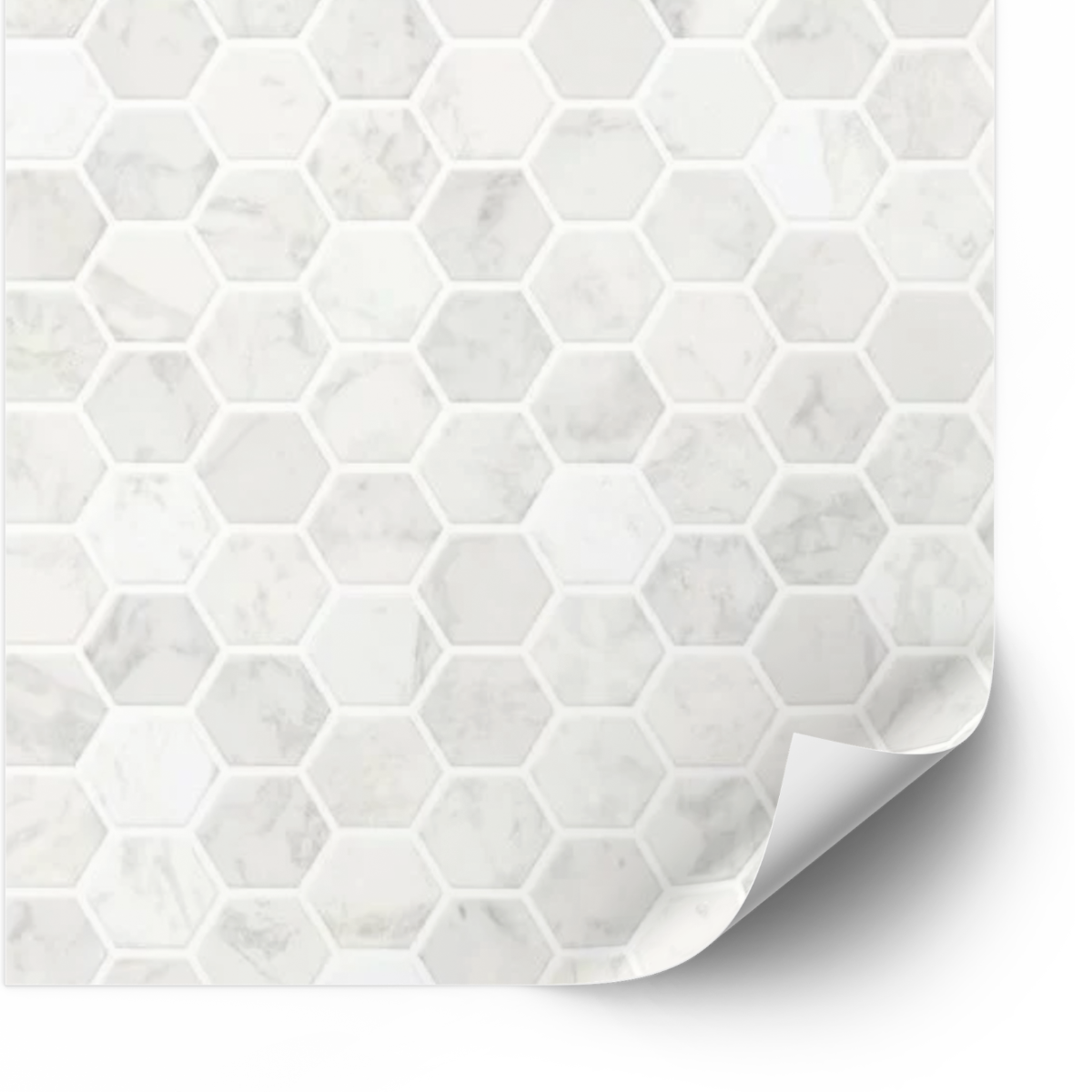 Selvklæbende fliser - Hexagon Peel and Stick Flise / Hvid / 24 stk