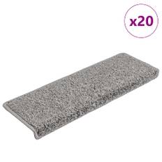 vidaXL trappemåtter 20 stk. 65x21x4 cm grå rektangulær kant