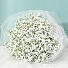 1/5 Konstgjord Gypsophila, 11 tum / 28 cm - Realistisk konstgjord Gypsophila med böjbara stjälkar, kan användas för gör-det-själv-brudbuketter, UV-sky - Vitt (1 st,5 st)