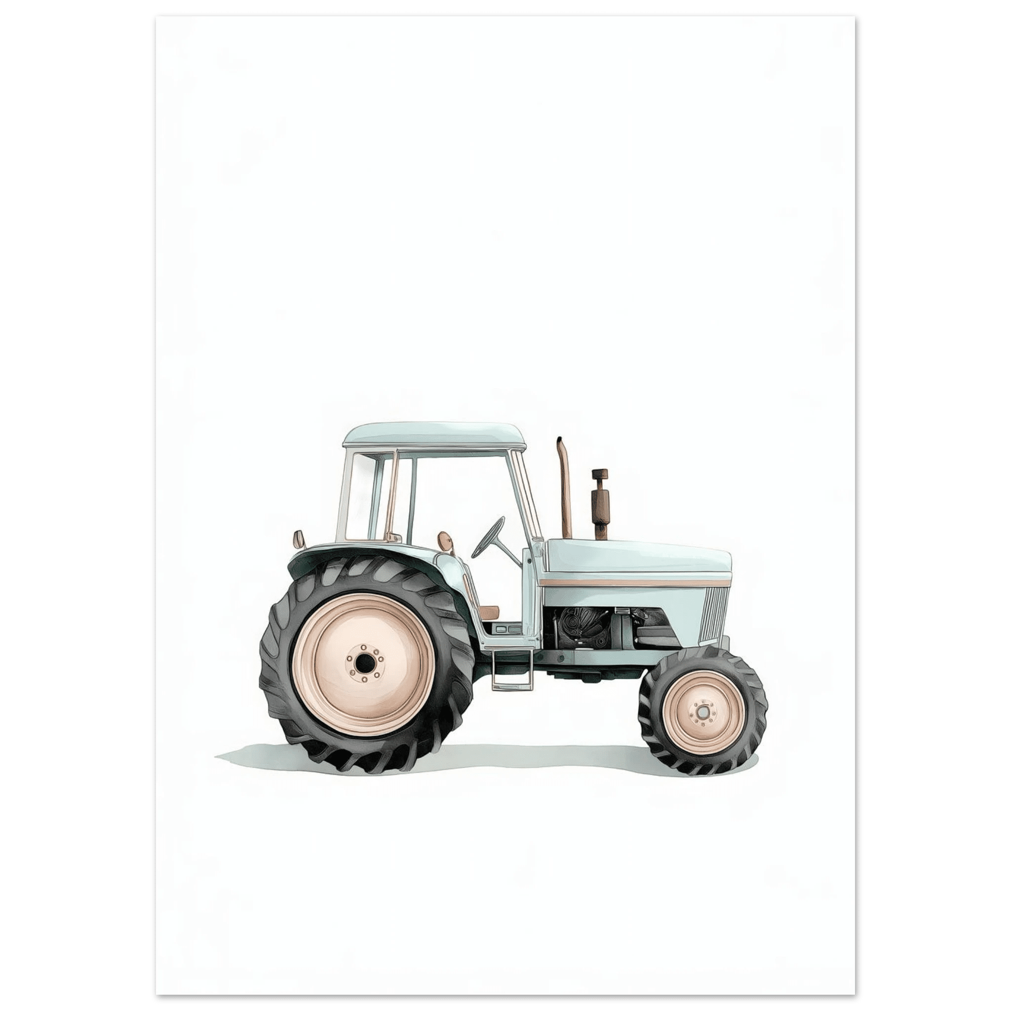 Grön traktor poster-50x70 cm / 20x28″ / Utan ram / -
