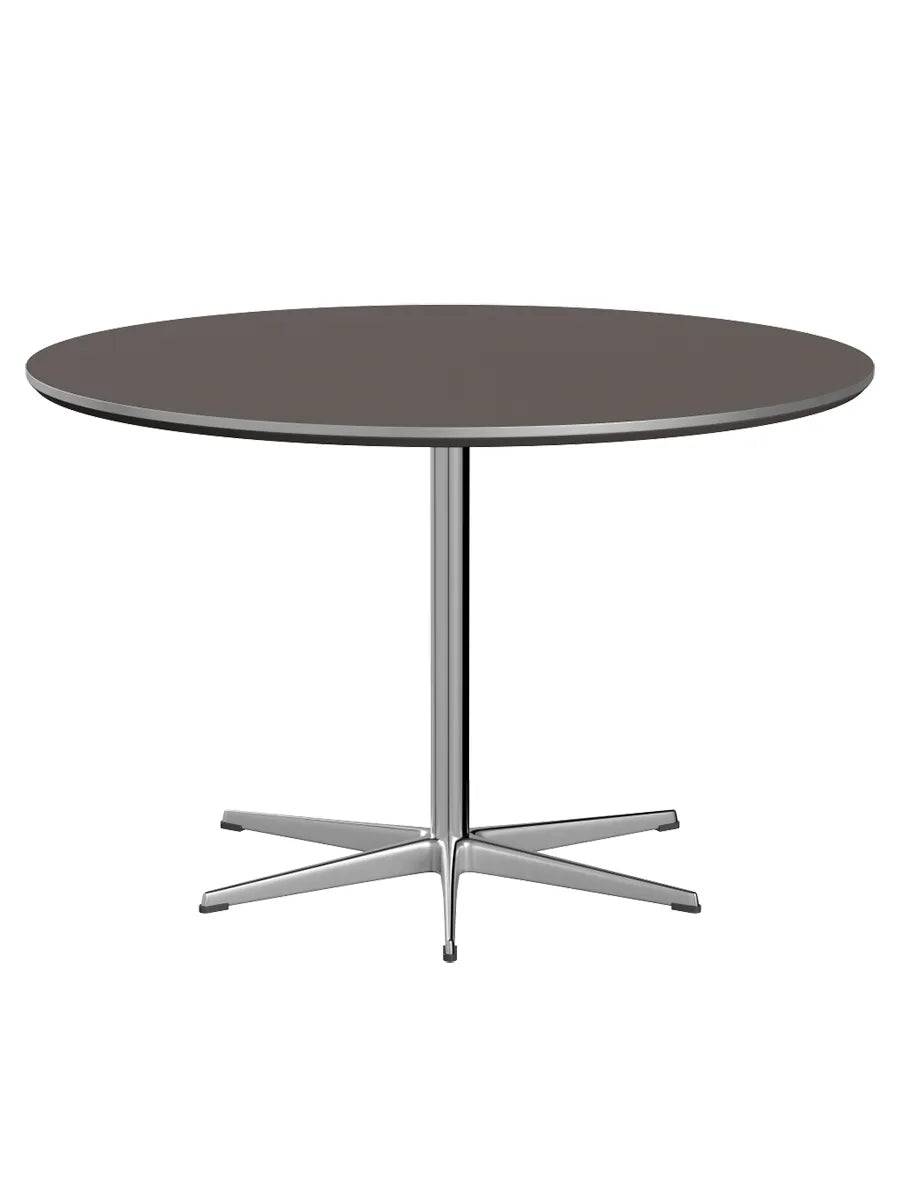 Piet Hein A825 Spisebord, Ø120 cm fra Fritz Hansen Grå laminat m. alukant - Jacobsen Plus