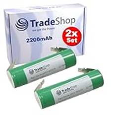 2 x Trade-Shop Li-Ion batteri 3,6 V/2 200 mAh kompatibel med Gardena 08800-000.640.00, Accu60 litiumergy 8801, BMZ, ClassicCut 885-20 8890-20 887-20