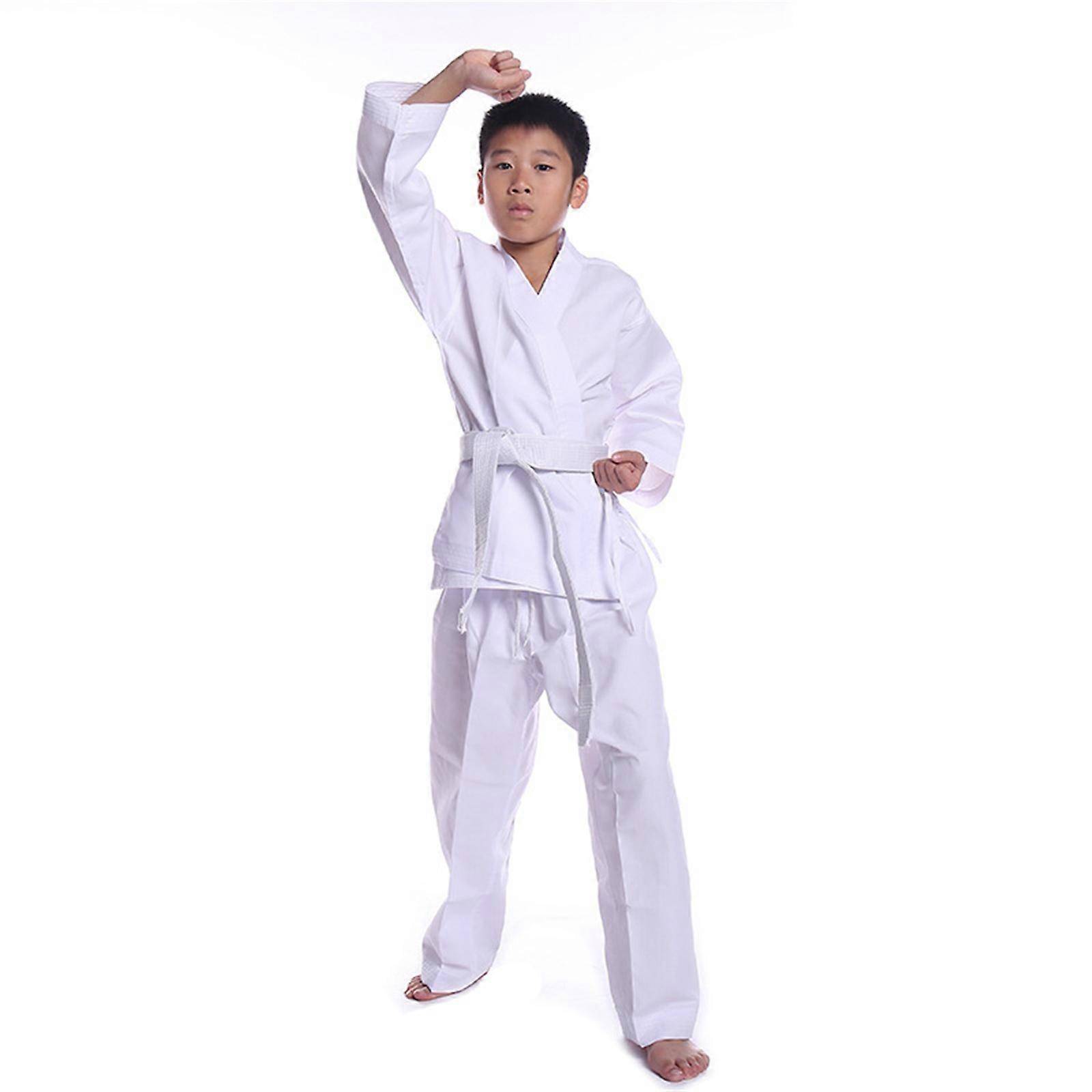 (130 cm) Barn Karate Träningsdräkt Lättviktig Karate Gi Set Karate Byxor Jackor Andningsbar Karate Uniform Taekwondo Dräkt 150cm