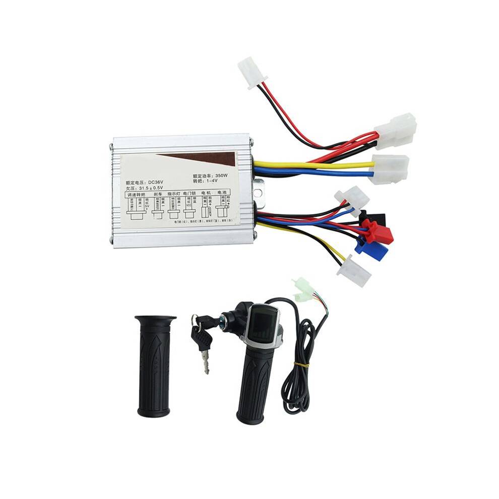 36V 350W Elscooter Borstad Kontrollmotor + Gasreglage Vridgrepp Kit för Elcykel