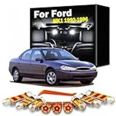 10st LED invändig Trunk Light Bulb Kit, För Ford Mondeo MK1 1992-1994 1995 1996 Karta Takkupol nummerskylt Lampa Biltillbehör