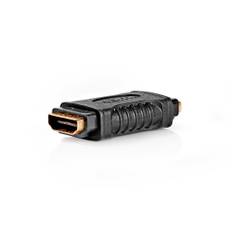 HDMI - 19-pin HDMI (hona) - 19-pin HDMI (hona) / Guldplaterad / Rak / ABS / Svart
