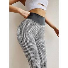 Højtaljede booty lifting tiktok leggings - Lysegrå / L