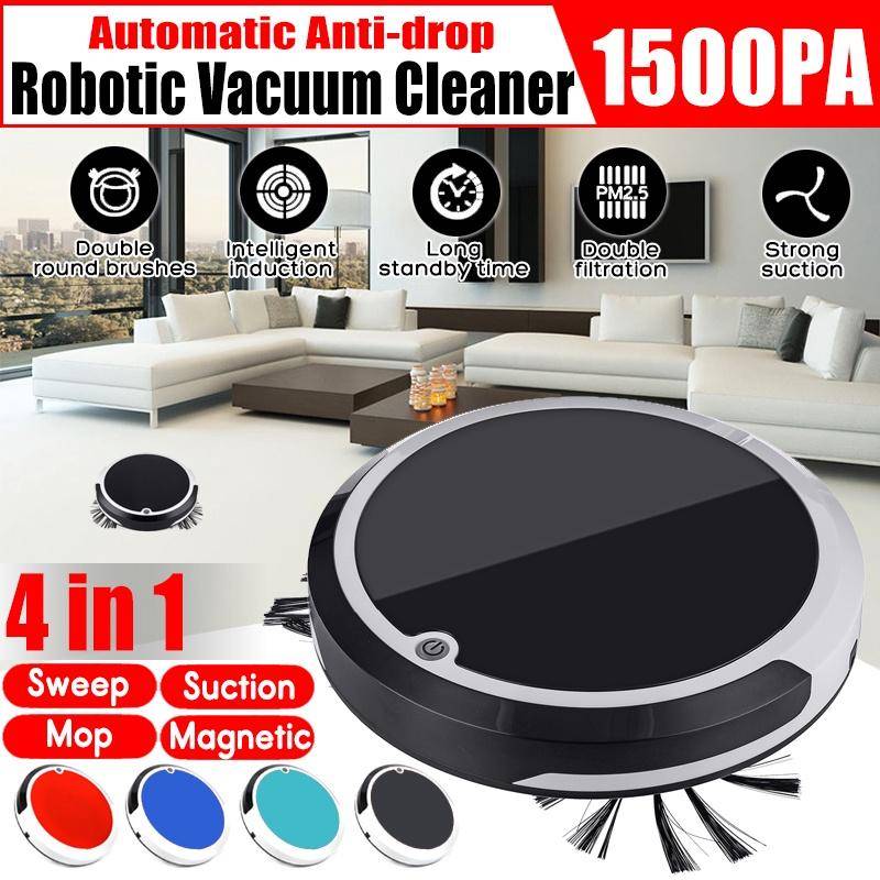 4-i-1 Uppladdningsbar Smart Robotdammsugare Sugmopp Automatisk Sopmaskin Kant Torr Våt Sopning Dammren 110V-220V grön