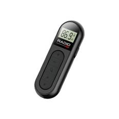 osiuujkw Radio Mini Pocket Pocket Mini Pocket FM Bärbar radiomottagare Hörlurar Display LCD, Svart