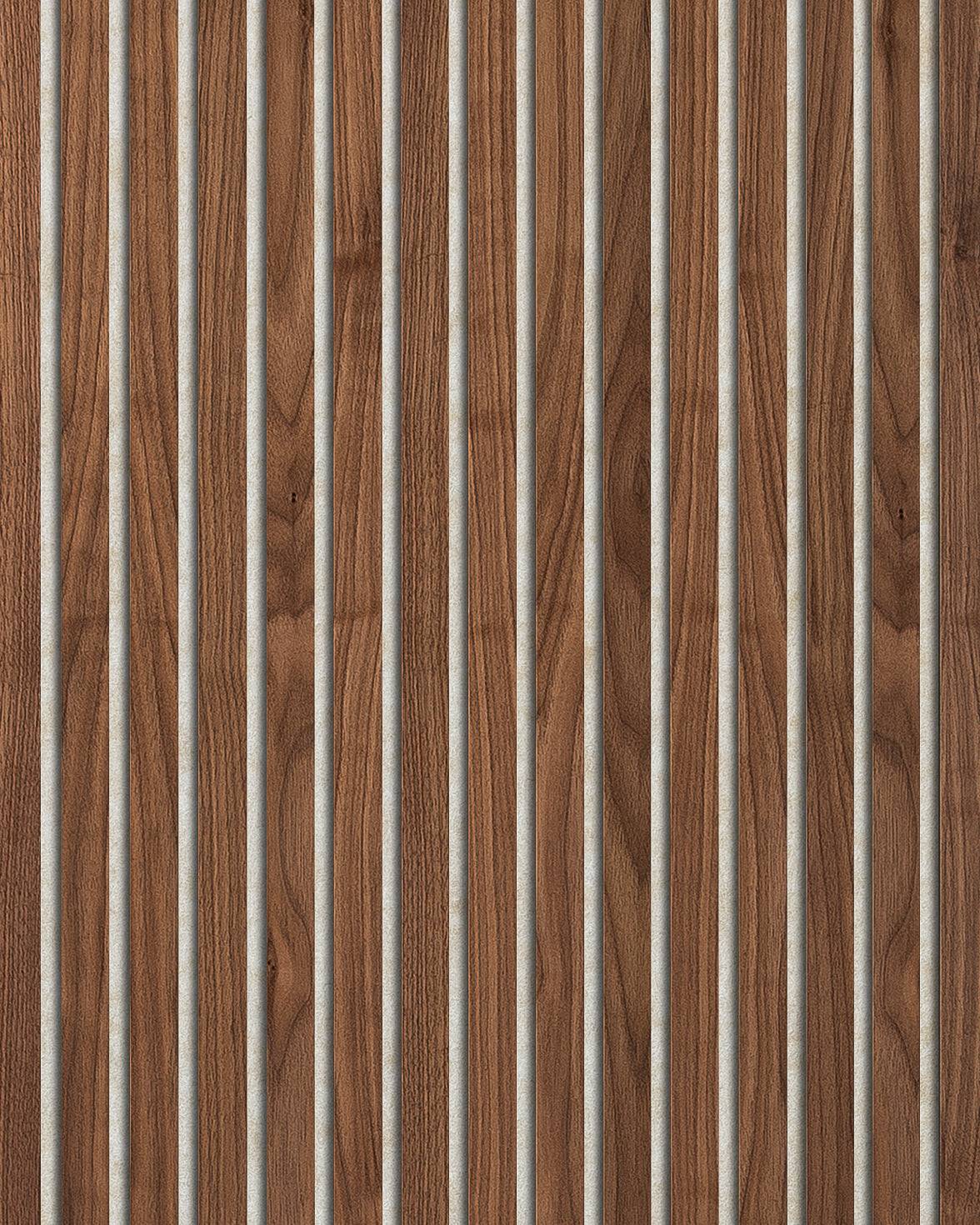 Akustikpanel Valnöt Oljad | Exklusiv akustikpanel Ljusbeige / 2400x280mm