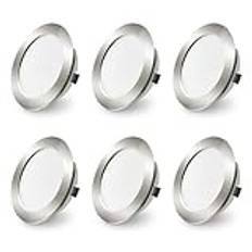 ALUSSO 6 x infälld LED-spotlight 12 V downlight dimbar 4 W infälld LED 3 000 K varm vit 4 000 K naturvit 6 000 K kall vit IP44 inomhus LED-panel för möbler husbil båt kök