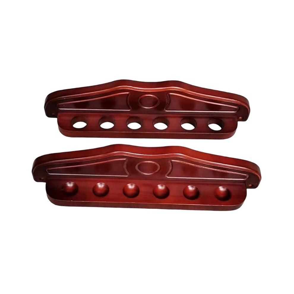6 Cue Wall Mounted Rack Wooden Stand Pool Stick Hold Stand-Billiards Pool Cue Rack Wooden Holds Billiard Supplies