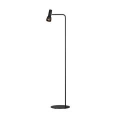 Golvlampa TALK Svart struktur med brunt läder, Örsjö belysning