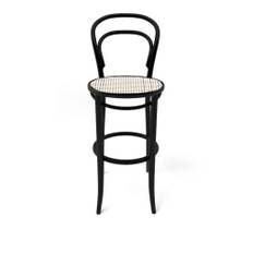 Ton - Ton Barstool 14 Low - Black B123 / Cane - Barstolar - Michael Thonet - Svart - Trä
