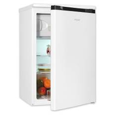Exquisit Kühlschrank mit Gefrierfach, 107 Liter, Energieeffizienzklasse C, 4-Sterne-Gefrierfach, LED-Beleuchtung, Kühlschrank klein, KS516-4-051C weiss