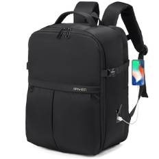 SPAHER Reiserucksack Handgepäck 40x30x20cm Wizzair Vueling Laptop Rucksack 15,6 Zoll mit Laptopfach Business Arbeit Reisen Rucksack Herren Schulrucksack für Teenager Notebook College Damen Schwarz