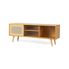 Tvbord i bambus og rattan H45,5 x B120,5 x D31 cm - Natur