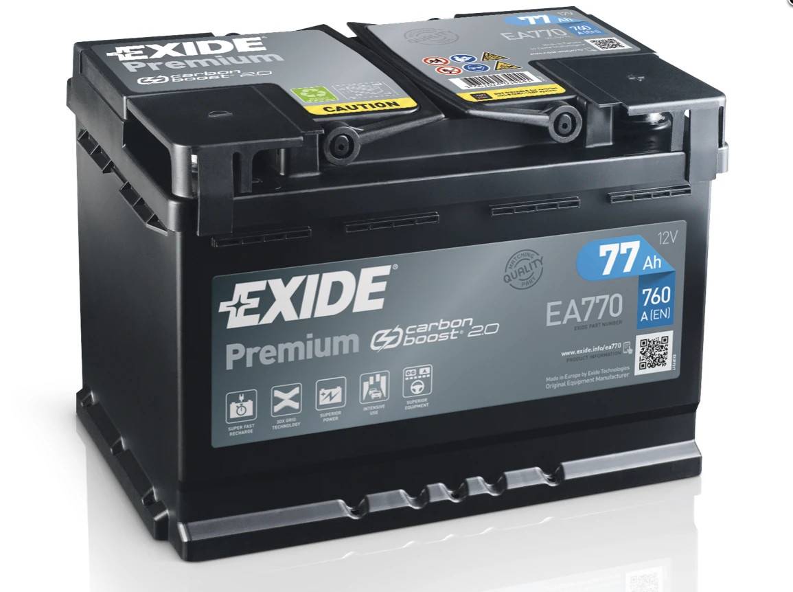 Startbatteri - Exide Premium EA770 - 12V (77ah / 760cca)
