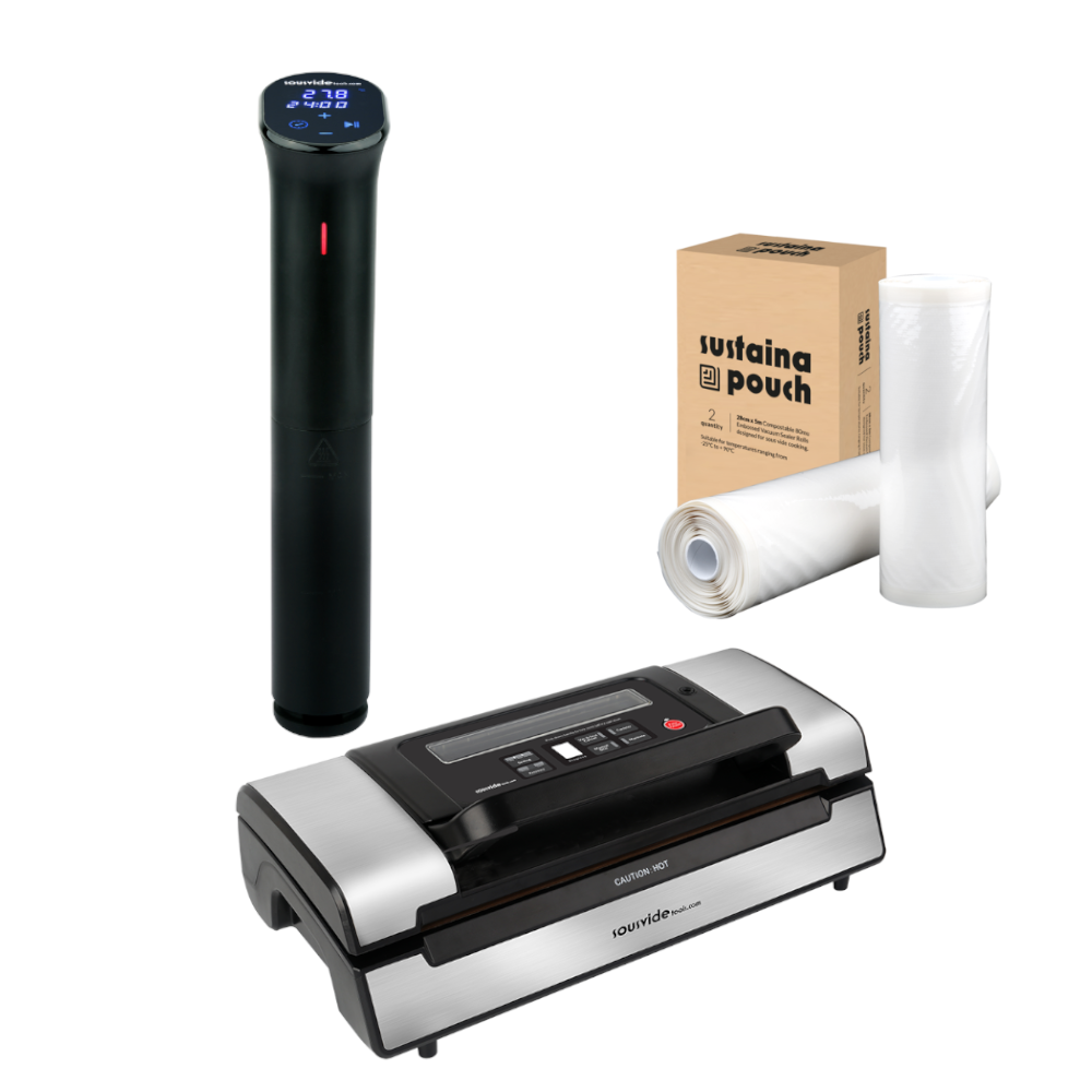 iVide® 2.0 Sous Vide Stav WIFI + VS520 Vakuumpakker + Vakuumruller