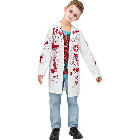 Halloween zombie læge kostume str. 140