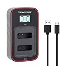 Newmowa Dubbel intelligent LCD-USB-laddare för Canon NB-13L och Canon PowerShot G5X G7X G9X G7 X Mark II G9X Mark II G1 X Mark III SX620 HS SX720 HS SX730 HS
