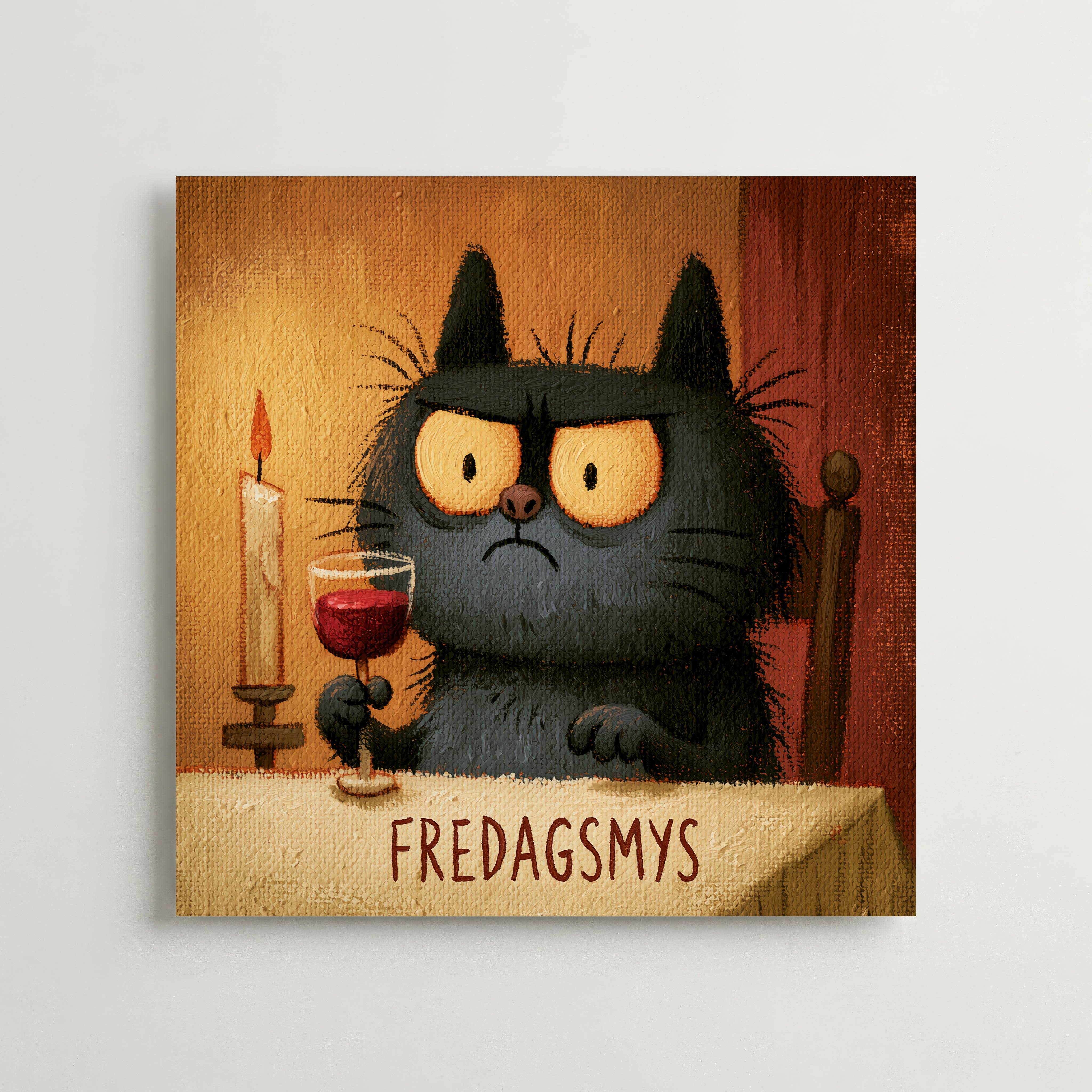 Fredagsmys Poster - Premium Canvas 30x30 cm
