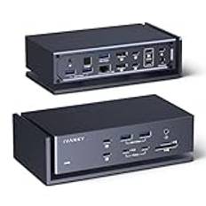 iVANKY FusionDock Max 1 Compatible with Thunderbolt 4, 20-in-1 Quad 6K@60Hz Monitor Docking Station, 40Gbps Dock for MacBook M1/M2/M3 Pro/Max, 2HDMI 2.0, 96W PD, 10Gbps 5*USB-A, 2*USB-C, 2.5GbE, SD/TF