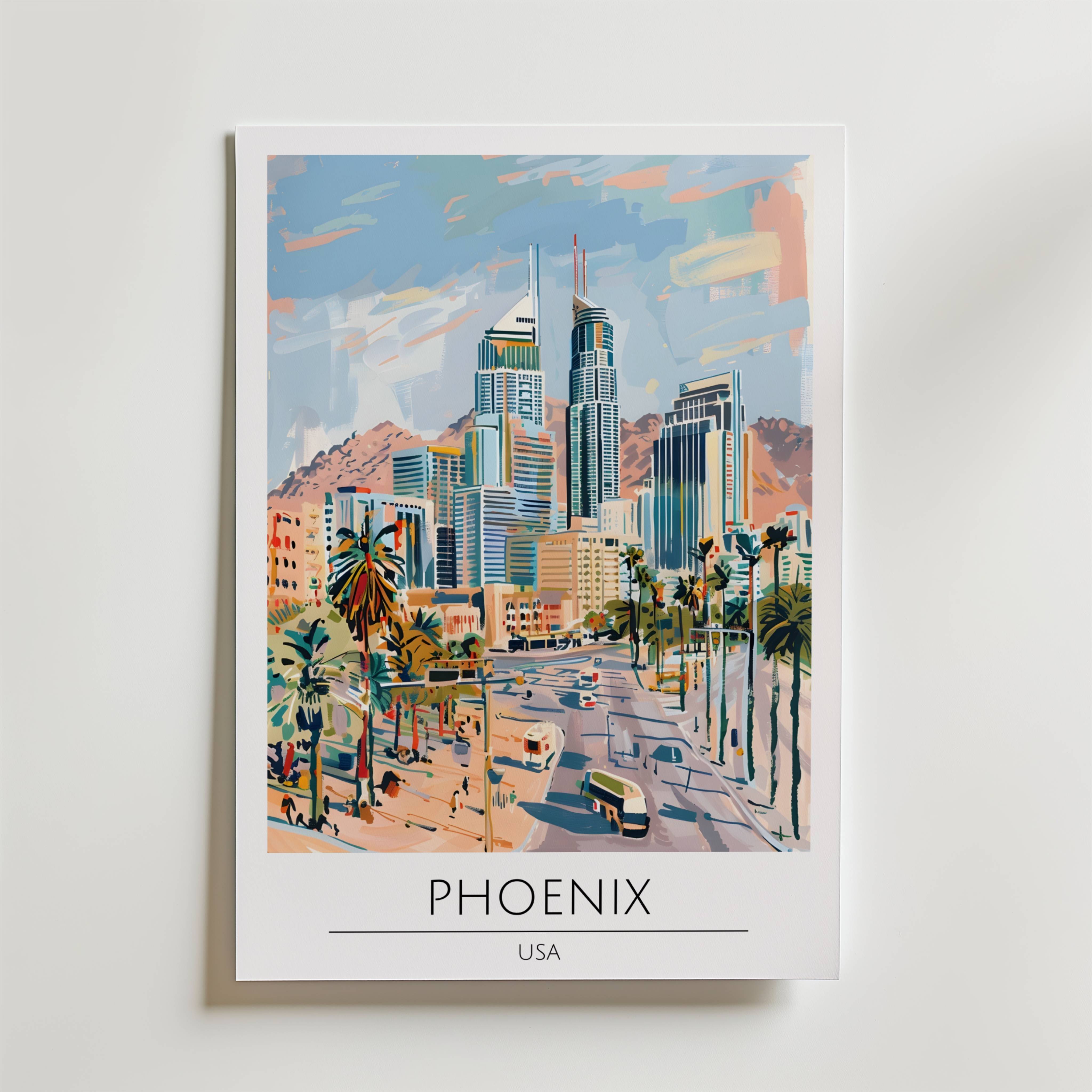 Phoenix Desert Skyline Poster - Fine Art Poster 50x70 cm