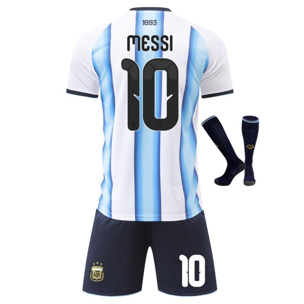 Barn Argentina Messi VM Fotbollströja Sportkläder Flerfärgad flerfärgad