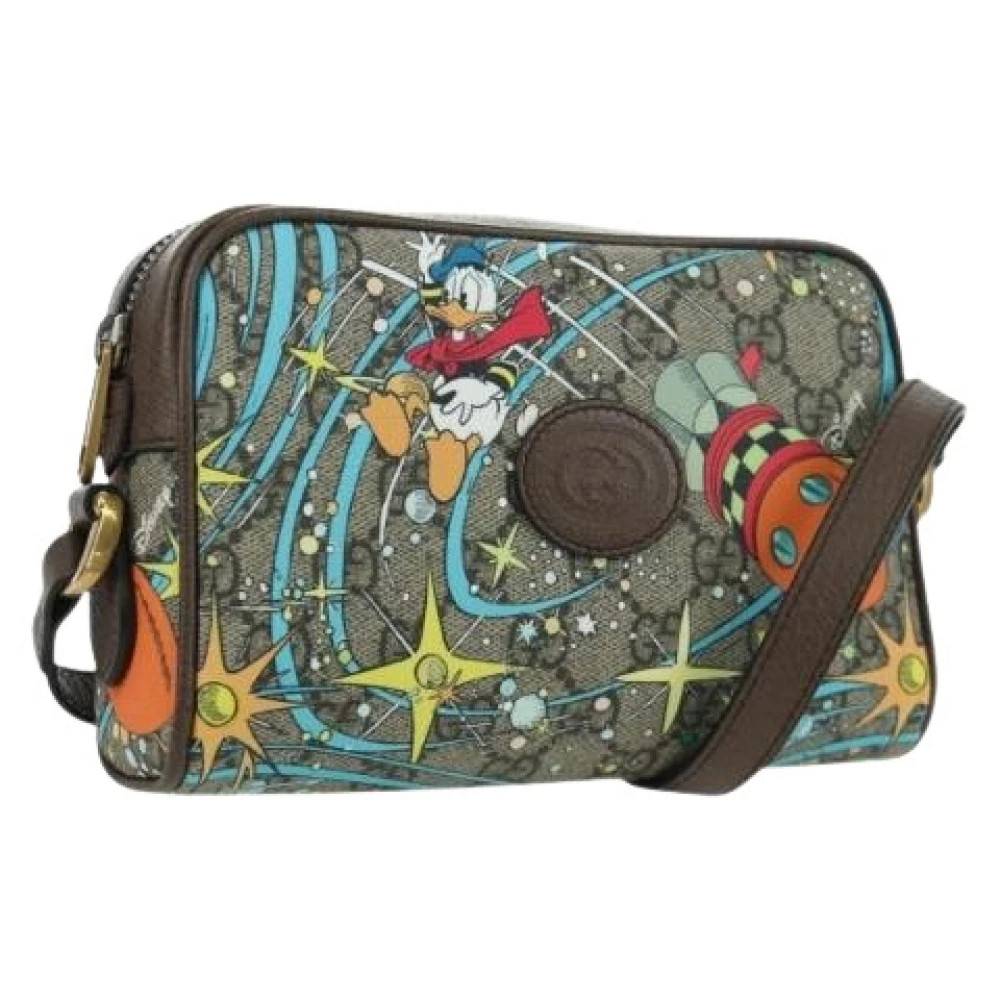 Gucci Vintage - Pre-owned Vintage GG Canvas Axelremsväska Vintage - Dam - ONE Size - Läder