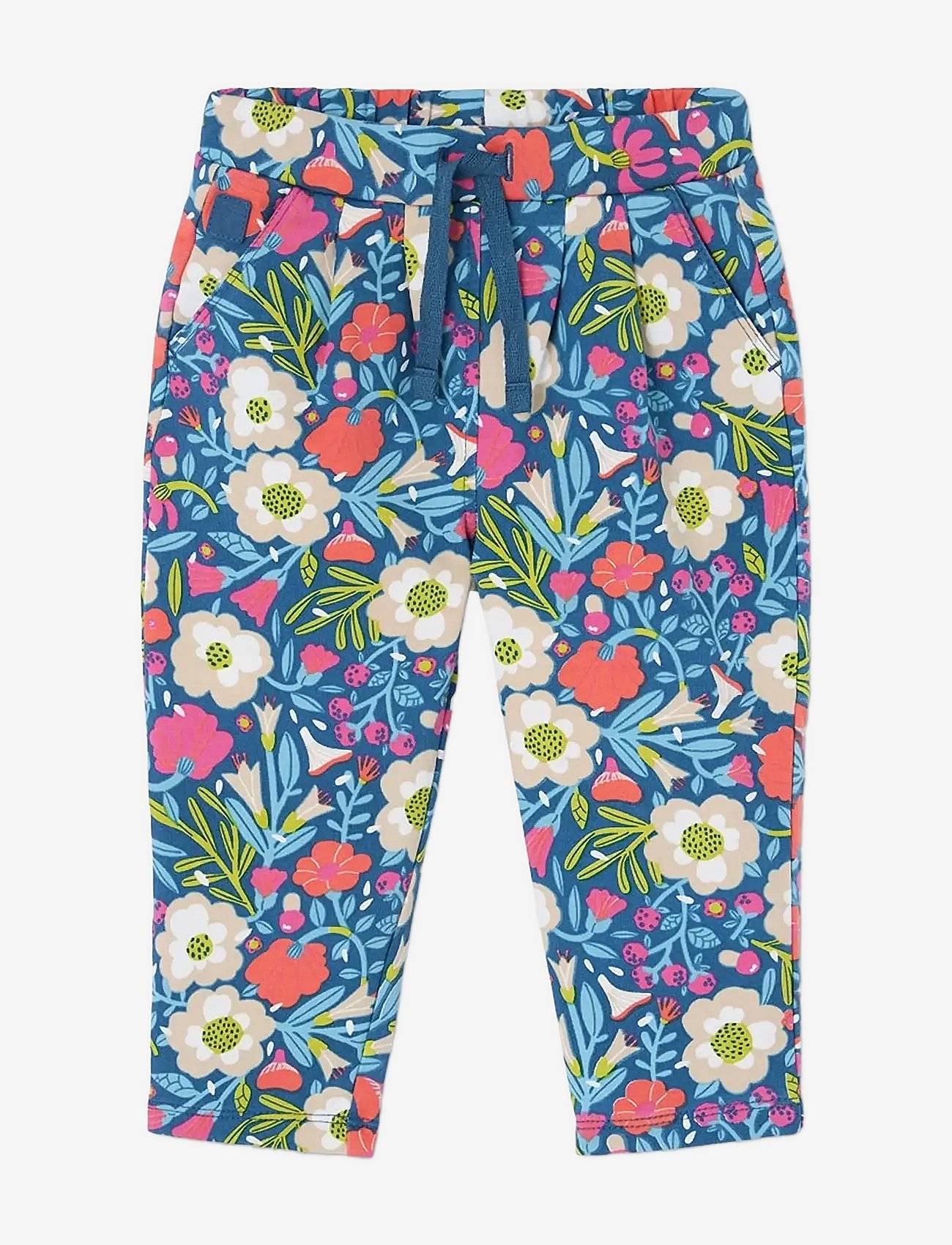 BOBOLI Fleece Trousers Floral For Girl -Bci | Blue | 92