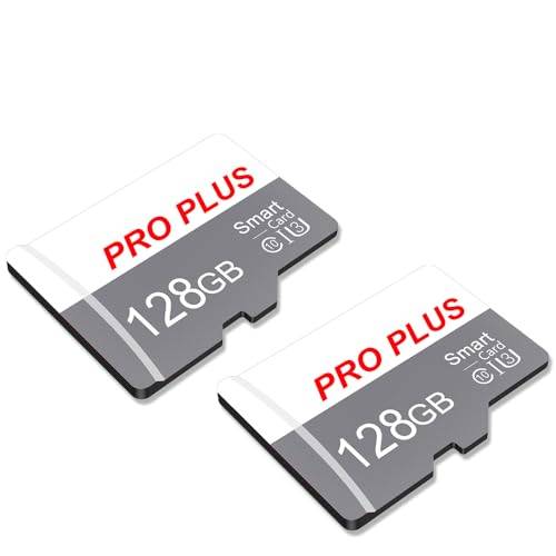 2 Pack SD Card 128GB + SD Adapter, High Speed SD Card UHS-I Class 10 A1, TF Card For Tablet/Cellphone/Camera/Car Audio (TF183 128GB)