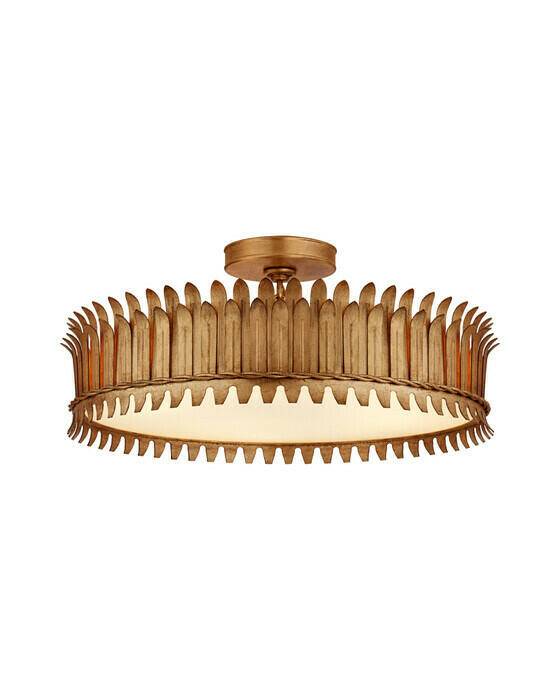 Leslie 21" Semi-Flush Gilded Iron
