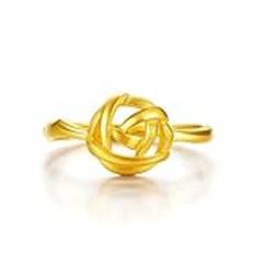 Vintage justerbar 24k Yellow Flower Rose Ring