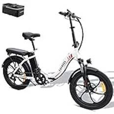 [ Officiell ] Fafrees F20 hopfällbar damcykel, Fatbike med 36 V 16 AH-batteri för pendling, vikbar cykel, 20 tum, elcykel, 250 W, 25 km/h mountainbike, e-cykel, män, Pedelec män, 150 kg