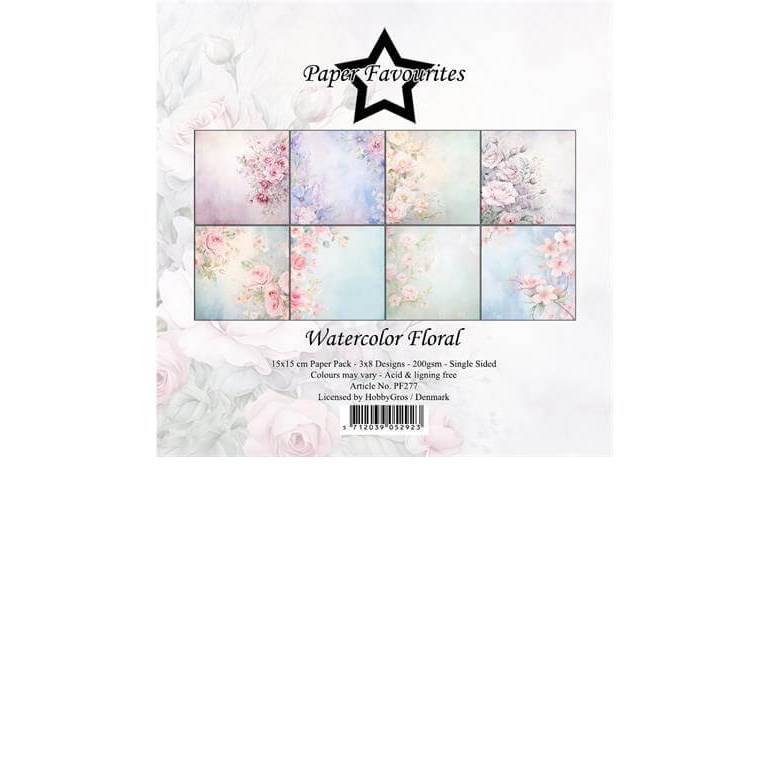Scrapbookingpapper - 15x15cm - Watercolor Floral