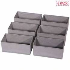 6-pack Vikbar tyg Förvaringslåda Garderob Byrå Låda Organizer Tyg Korgar Lådor Behållare Avdelare För Kläder Underkläder BH Strumpor Underkläder Kläde - Grå (1 förpackning,6 pack)